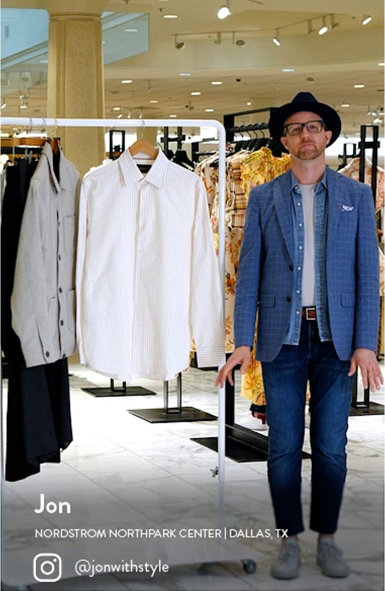 Hays Kent Slim Fit Stripe Cotton Dress Shirt, sales video thumbnail