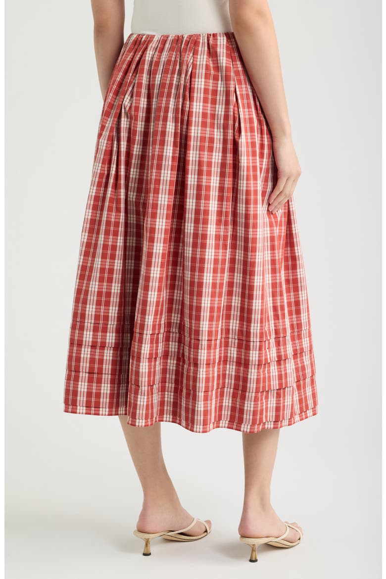 Cales Check Cotton Skirt, Alternate, color, INES CHECK TERRA ROSSO