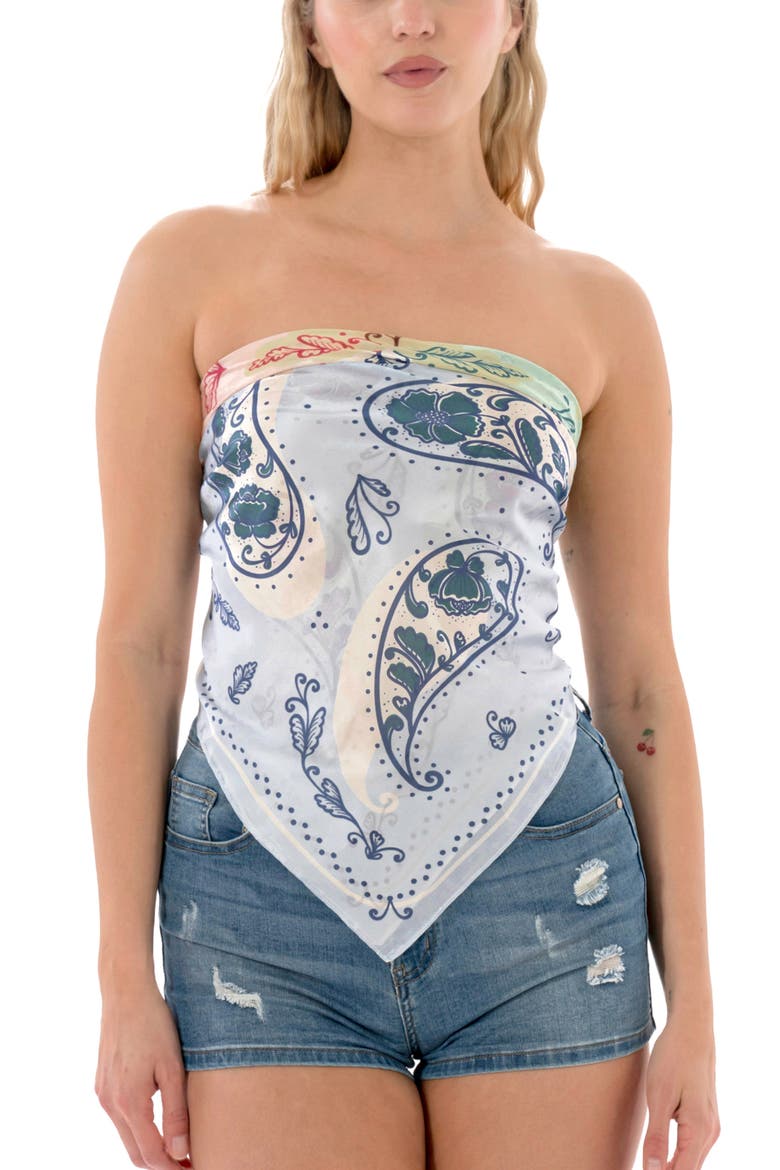 Satina Paisley Square Scarf, Alternate, color, WHITE MULTI