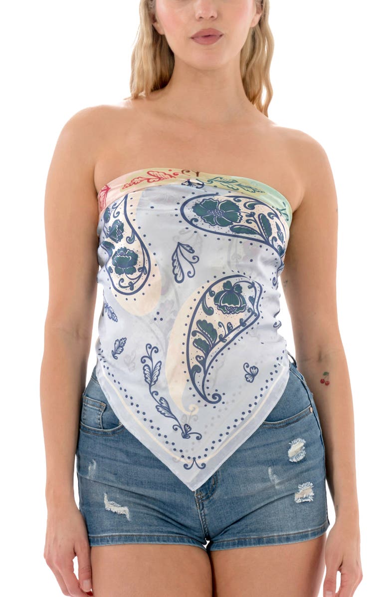 MARCUS ADLER Satina Paisley Square Scarf, Alternate, color, White Multi