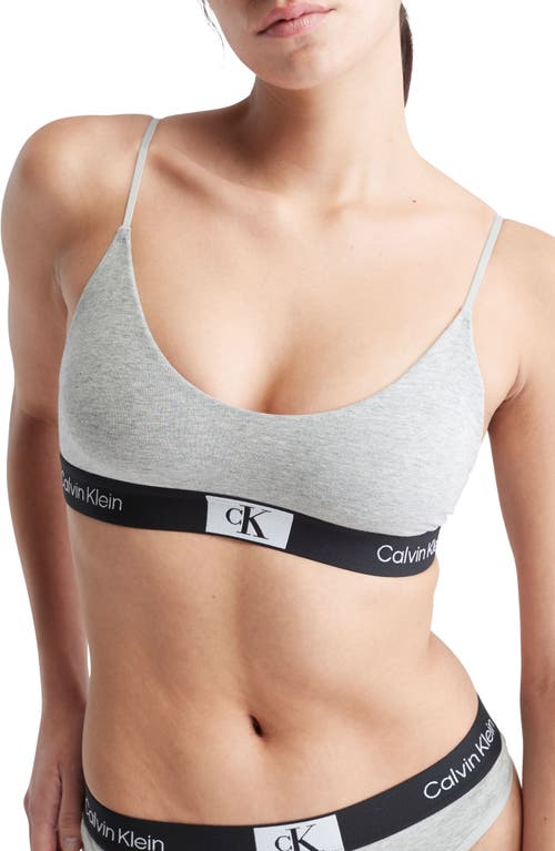 Calvin Klein 1996 Unlined Stretch Cotton Bralette in Grey Heather  product