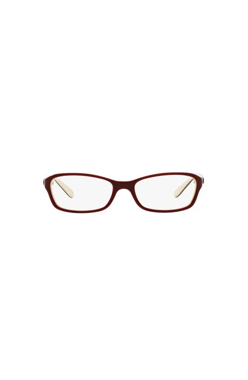 Oakley 52mm Rectangle Optical Glasses In Brown