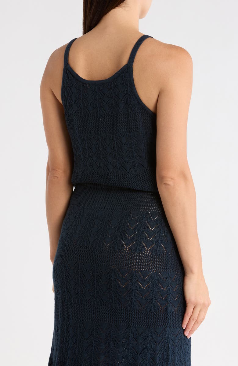 Splendid Crochet Sweater Tank, Alternate, color, Navy Blue