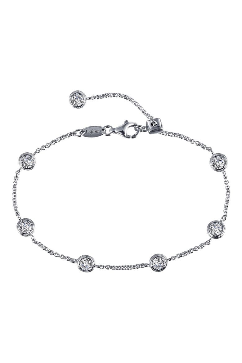 Simulation Diamond Station Bracelet, Main, color, SILVER