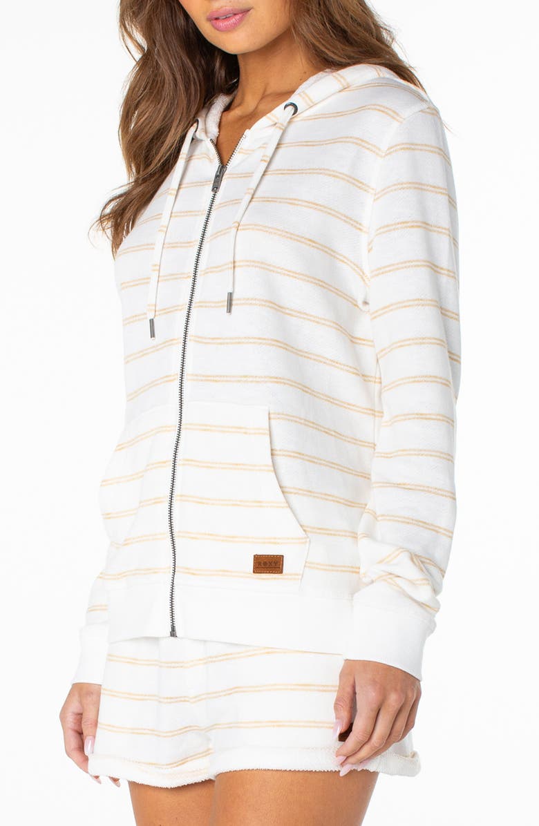 Roxy Perfect Wave Stripe Hoodie, Alternate, color, Curry
