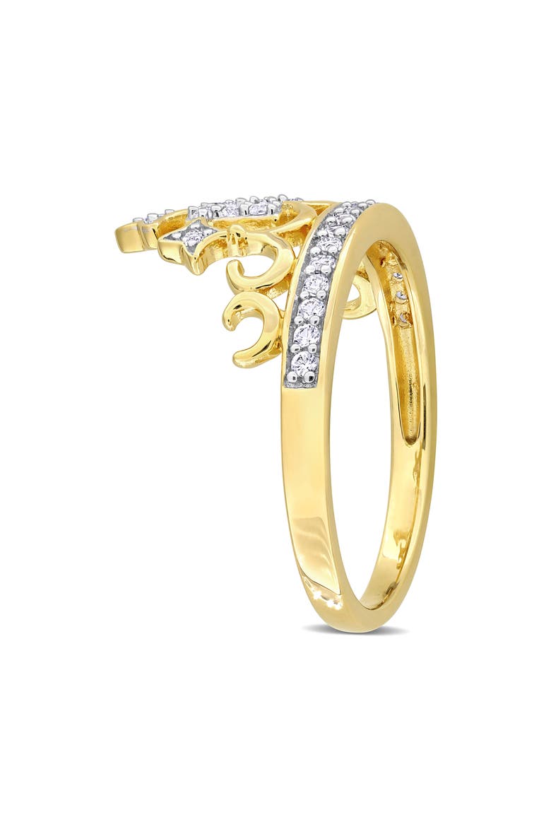 Created White Sapphire 15 Crown Quinceañera Ring, Alternate, color, GOLD