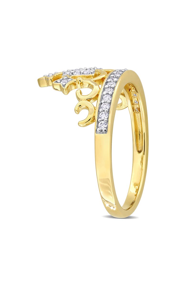 DELMAR Created White Sapphire 15 Crown Quinceañera Ring, Alternate, color, Gold