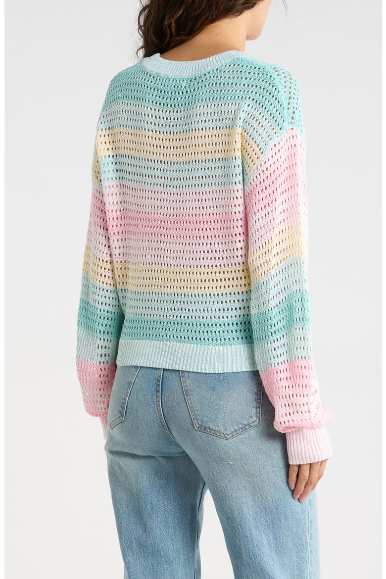 Stripe Open Stitch Sweater, Alternate, color, MINT MULTI COMBO