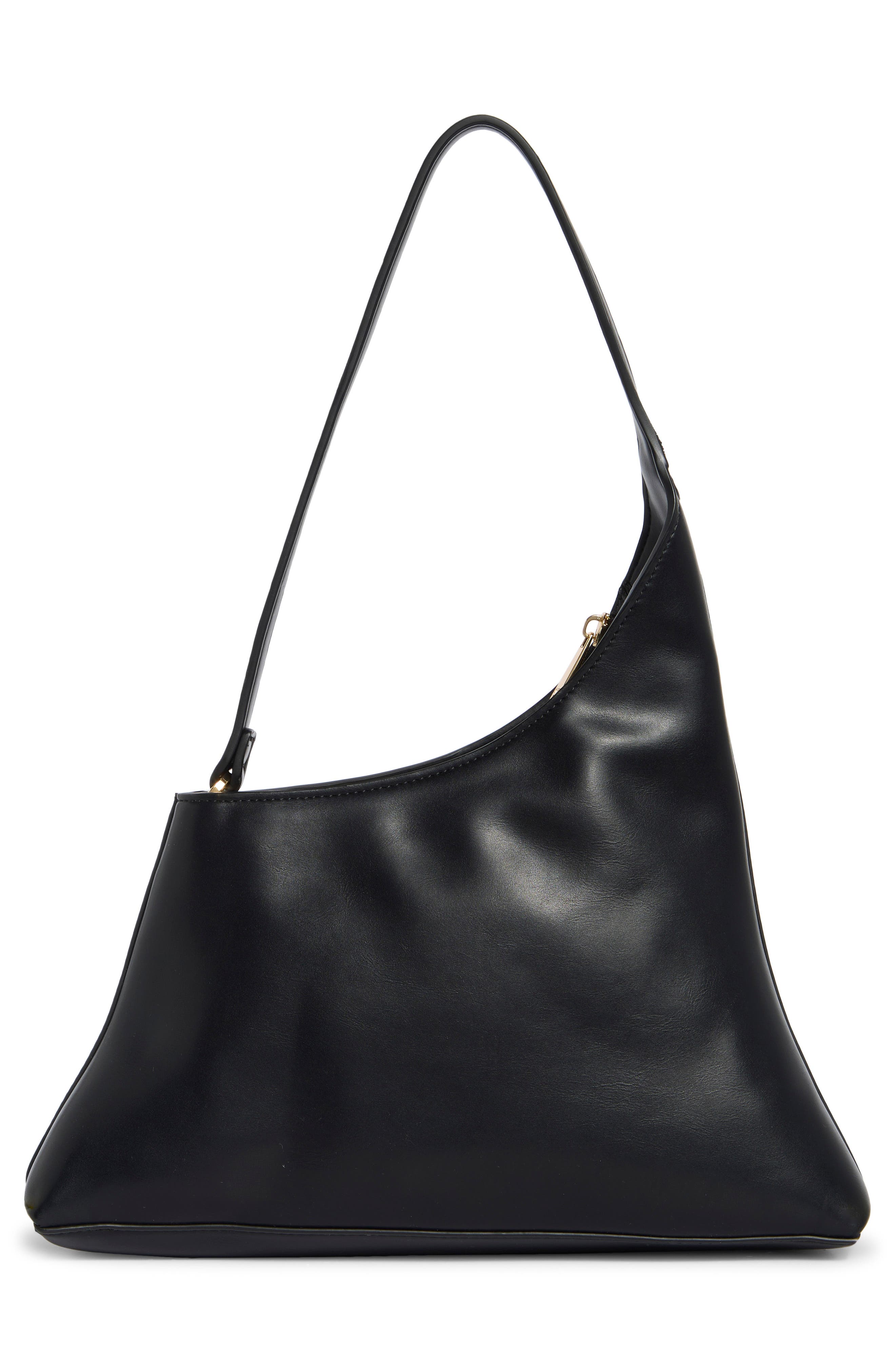 Lyra Faux Leather Shoulder Bag, Alternate, color, BLACK