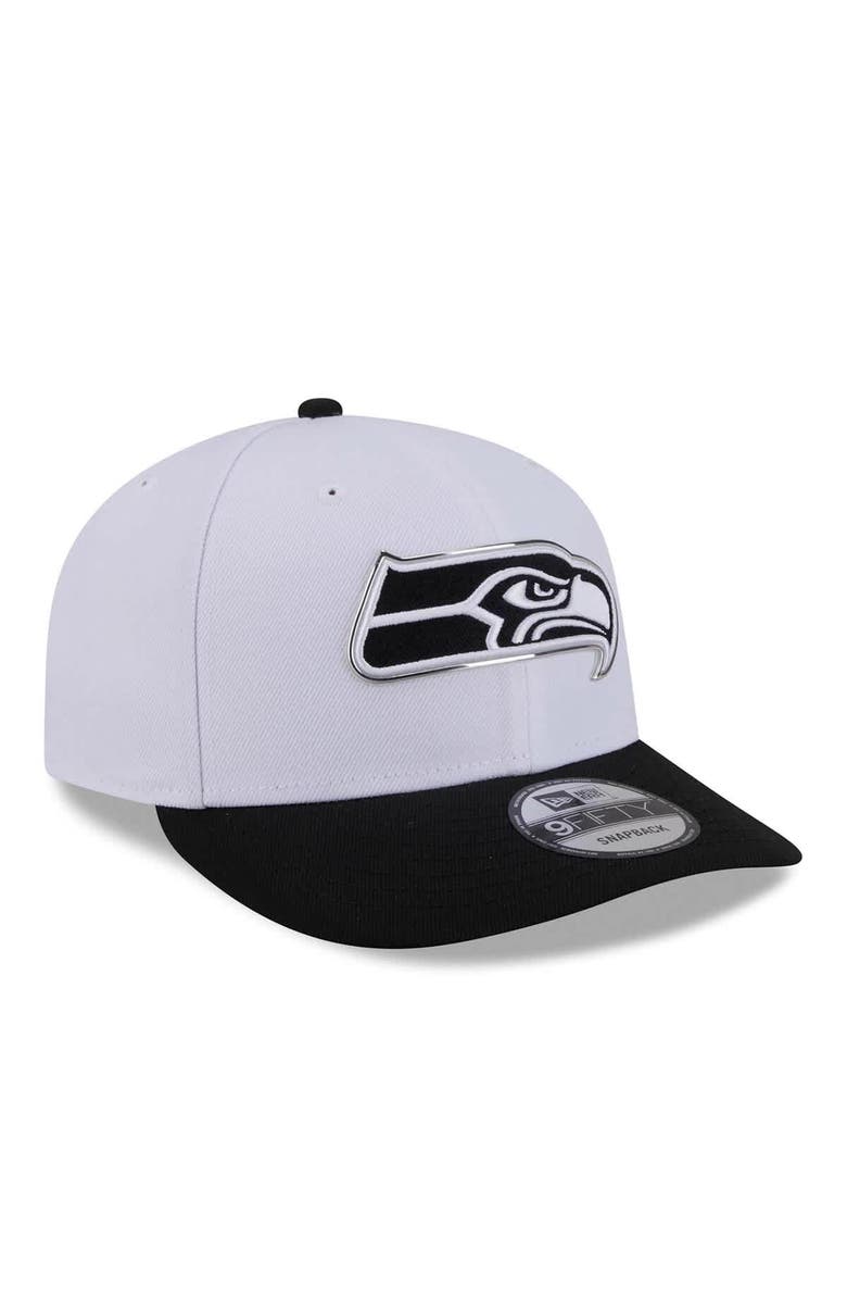 New Era Men's New Era White/Black Seattle Seahawks 2026 NFL Draft Pre-Curved 9FIFTY Snapback Hat, Alternate, color, White