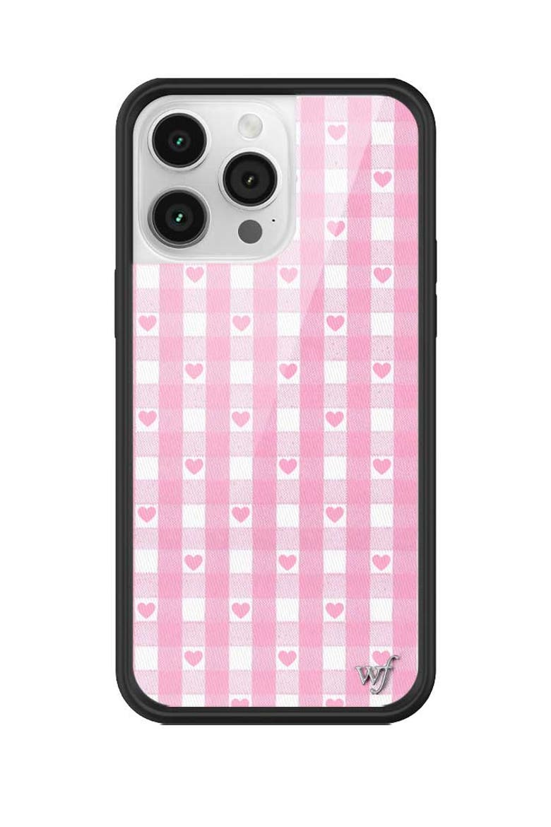 Gingham Hearts | Pink iPhone Case, Main, color, Pink