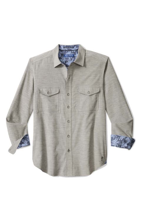 Coastline Cord Heather Bay Cotton Corduroy Button-Up Shirt (Big & Tall)