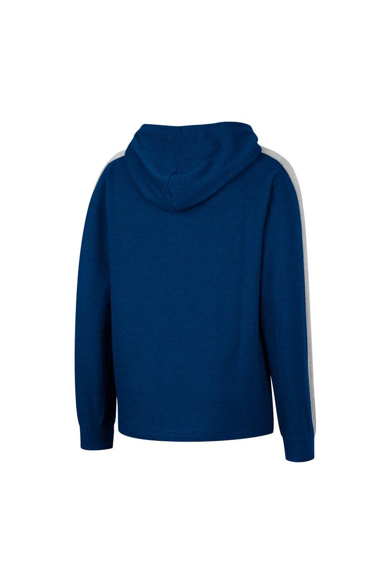 Youth Colosseum Heathered Navy West Virginia Mountaineers Wind Changes Raglan Hoodie T-Shirt, Alternate, color, Heather Navy