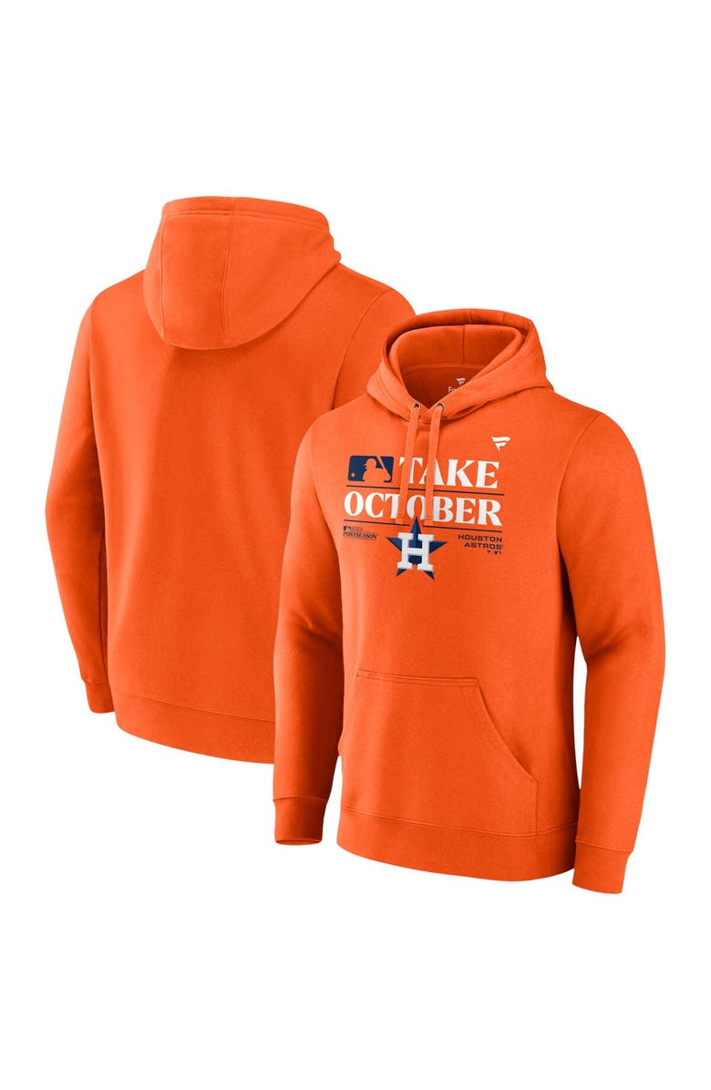 FANATICS Men's Fanatics Branded  Orange Houston Astros 2023 Postseason Locker Room Pullover Hoodie, Main, color, 
