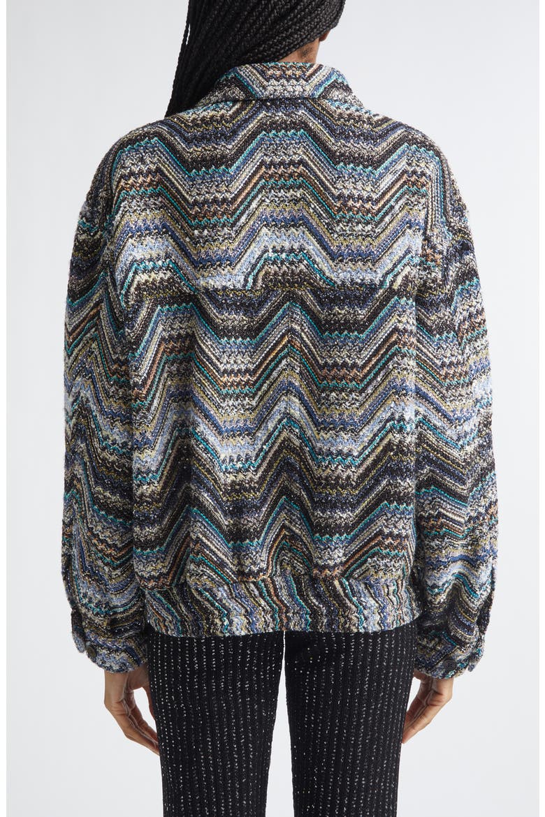 Metallic Zigzag Sequin Field Jacket, Alternate, color, GREY MULTI
