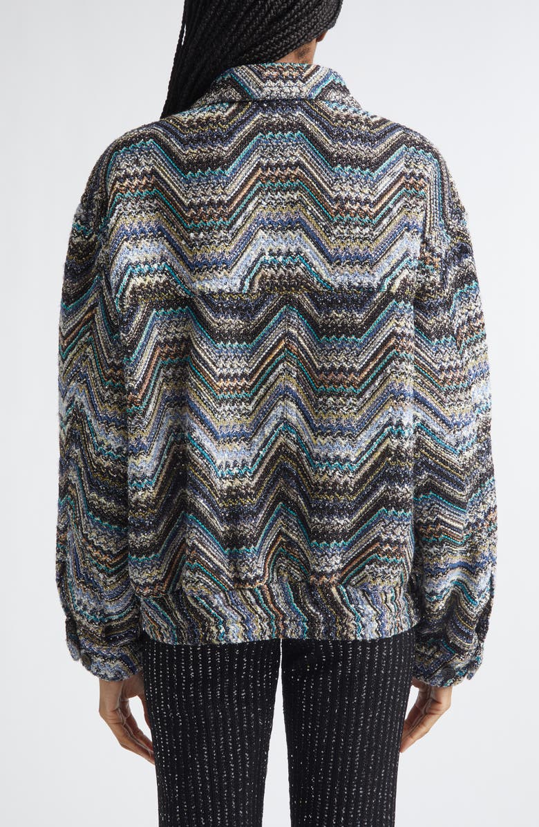Missoni Metallic Zigzag Sequin Field Jacket, Alternate, color, Grey Multi