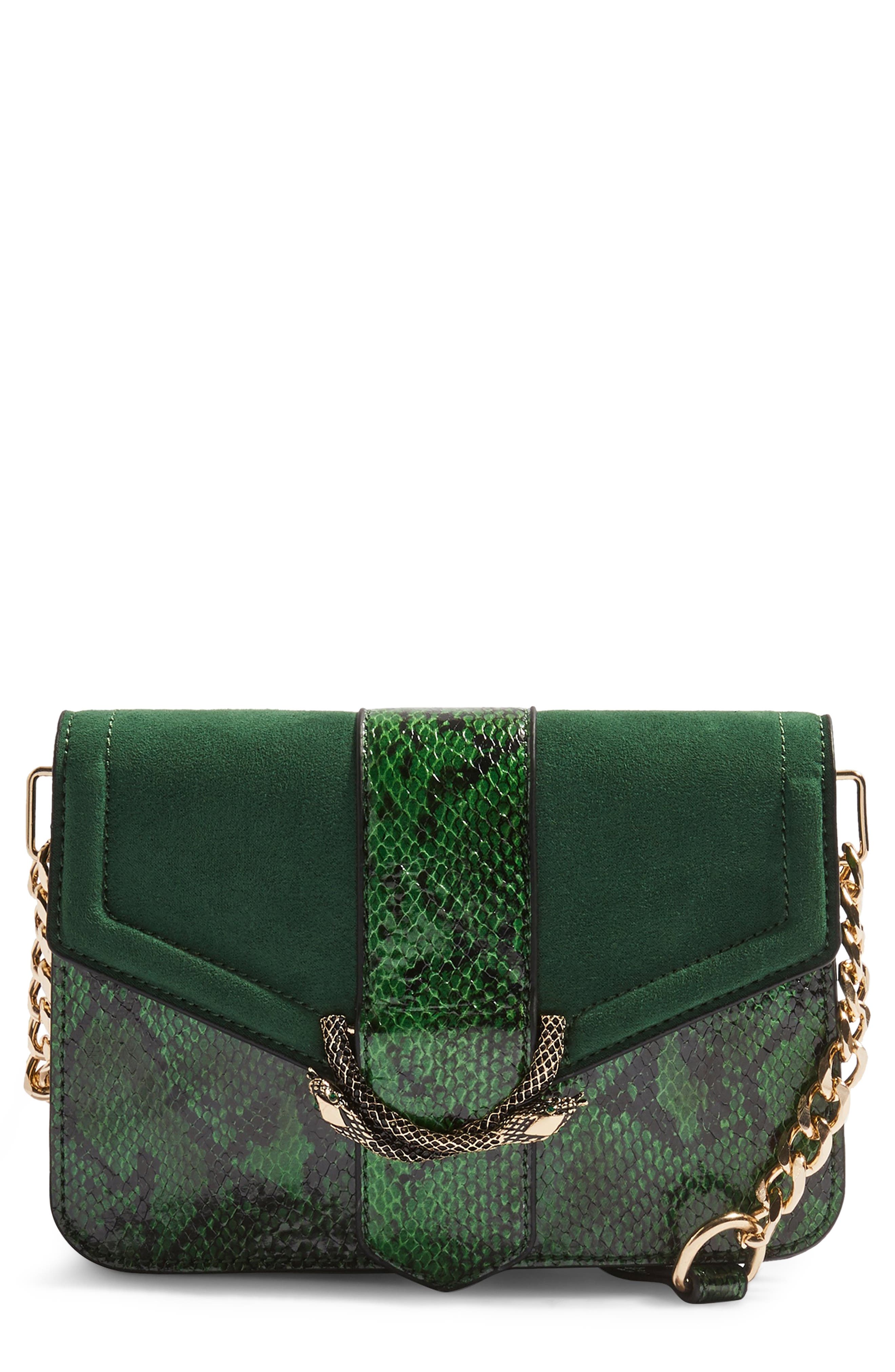 Topshop Sela Crossbody Bag, Main, color, Green