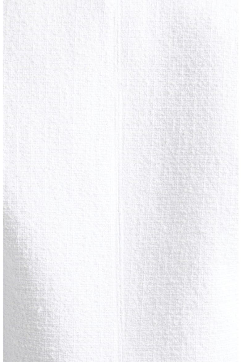 Leather Trim Matte Cotton Tweed Zip Jacket, Alternate, color, BRIGHT WHITE