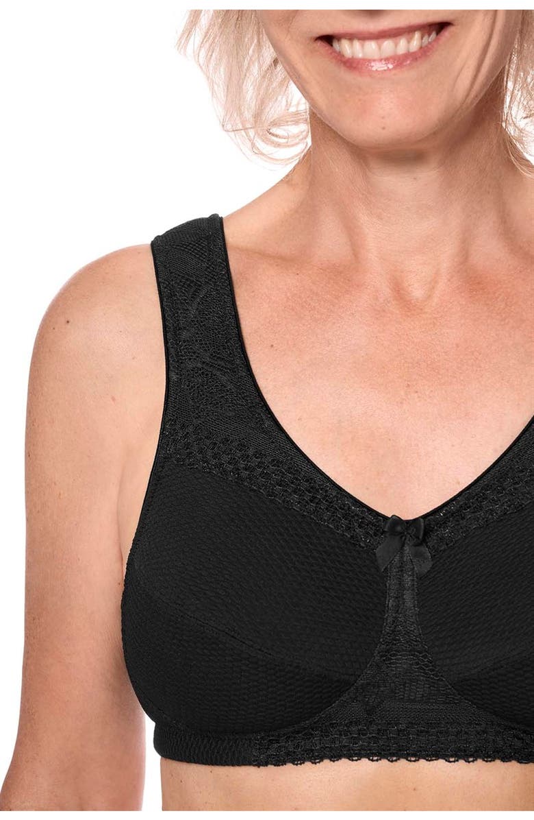 Amoena Leslie Wire-Free Bra, Alternate, color, Black