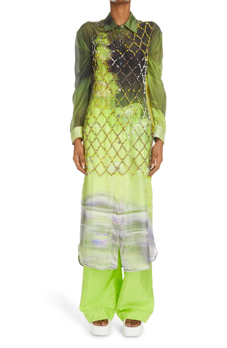 Dries Van Noten Duke Beaded Lattice Top, Alternate, color, 