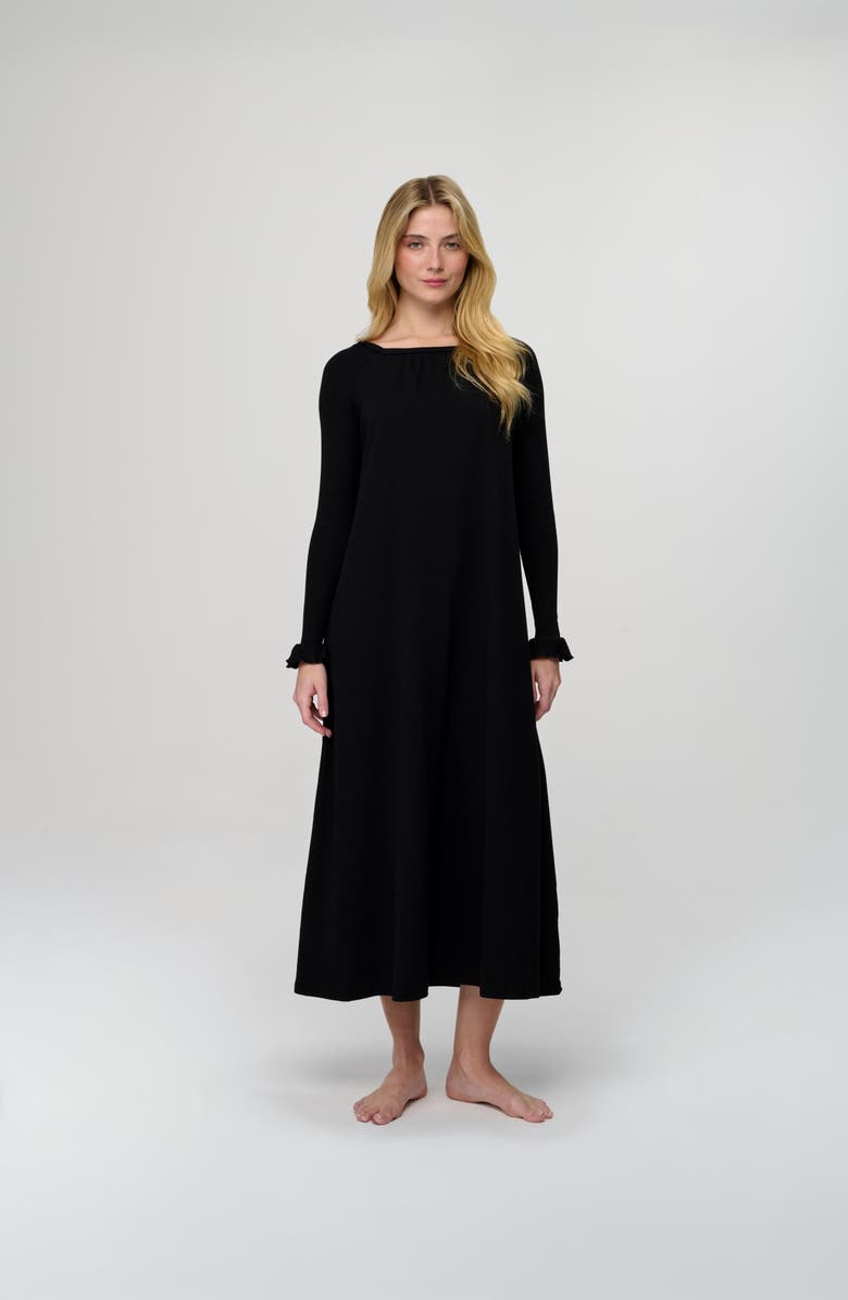 By Tess Collection Ana Ribbed Dress, Main, color, Black