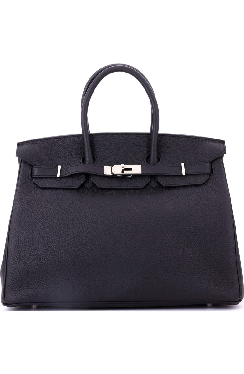 Pre-Owned Hermes Birkin Handbag Black Togo with Palladium Hardware 35, Main, color, Noir
