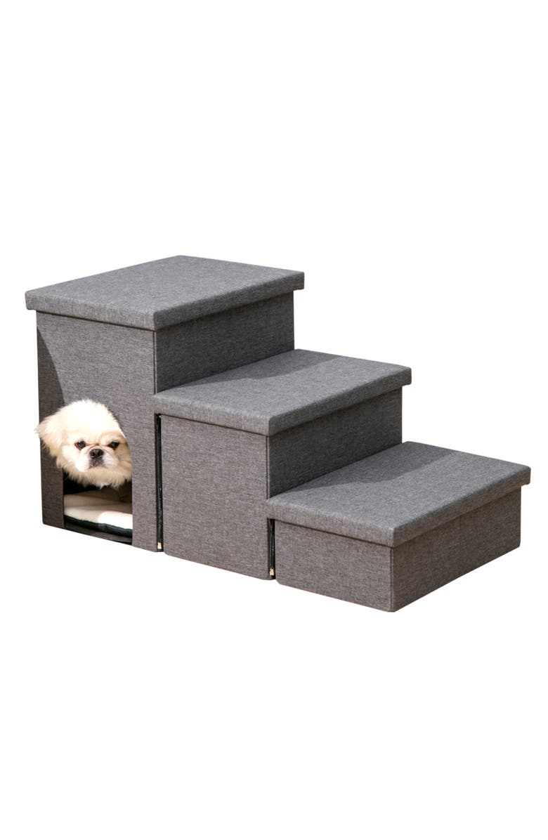 Ashfield & Harkness 3 Step Pet Stairs, Alternate, color, Multicolored