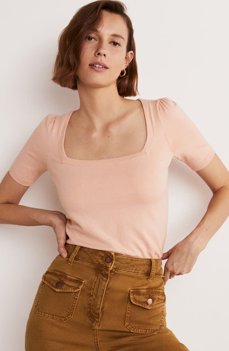 Boden Square Neck Knit Top, Alternate, color, 