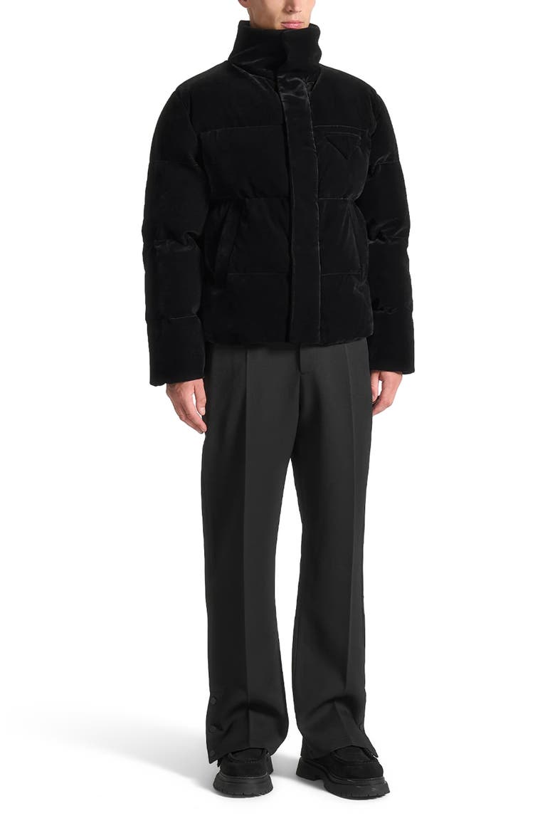 Velvet Puffer Jacket, Main, color, Black