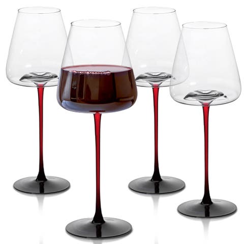 Large Concave Wine Glasses - Set of 4