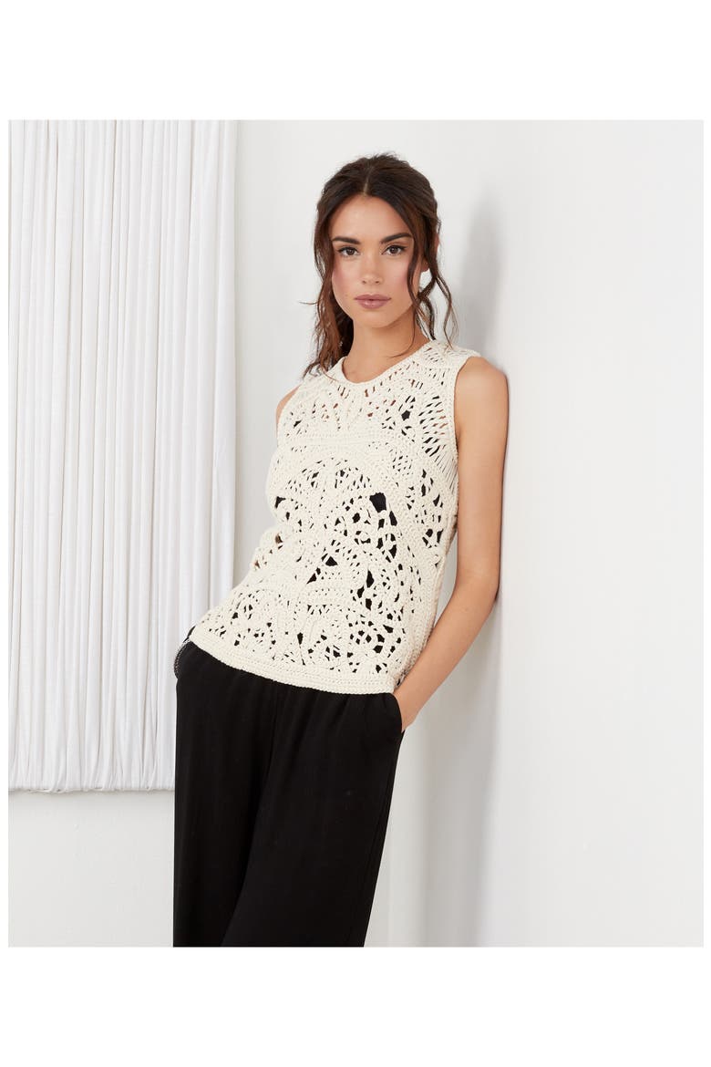 Crochet Tank, Alternate, color, CREAM