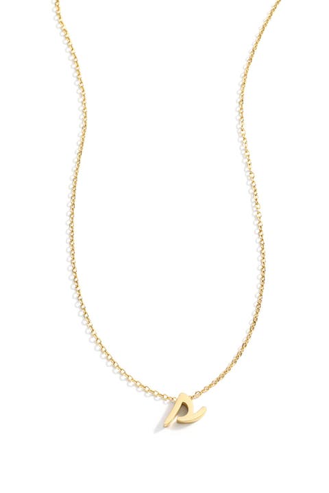 Tiny Script Initial Necklace