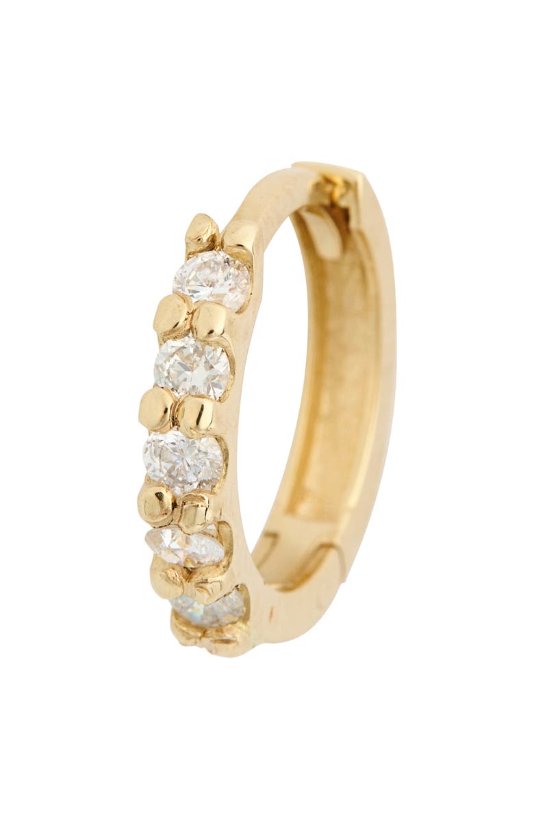 Anzie Mini Classique Diamond Pavé Huggie Hoop Earrings, Alternate, color, 0.3 Ctw Yellow Gold/ Diamond