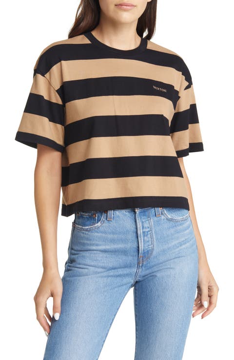 Hilt Alpha Line Stripe Cotton Crop T-Shirt