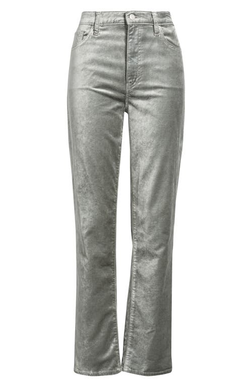 Frame Le Sleek Velvet Ankle Straight Leg Pants In Gray