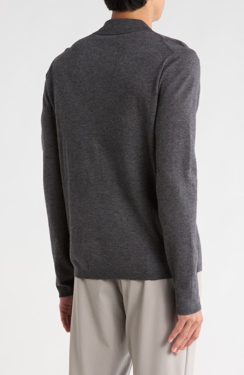 Robert Barakett Daniel Long Sleeve Polo Sweater, Alternate, color, Charcoal