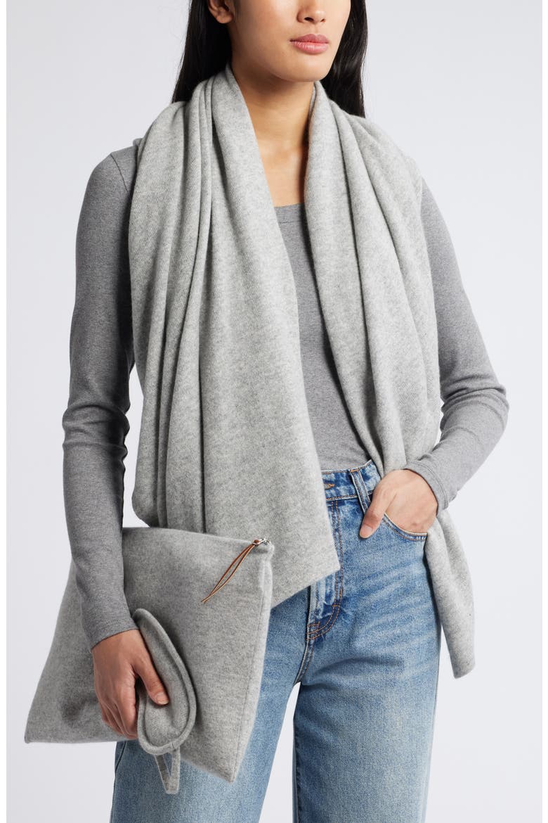 3-Piece Cashmere Travel Set, Alternate, color, GREY DOVE HEATHER