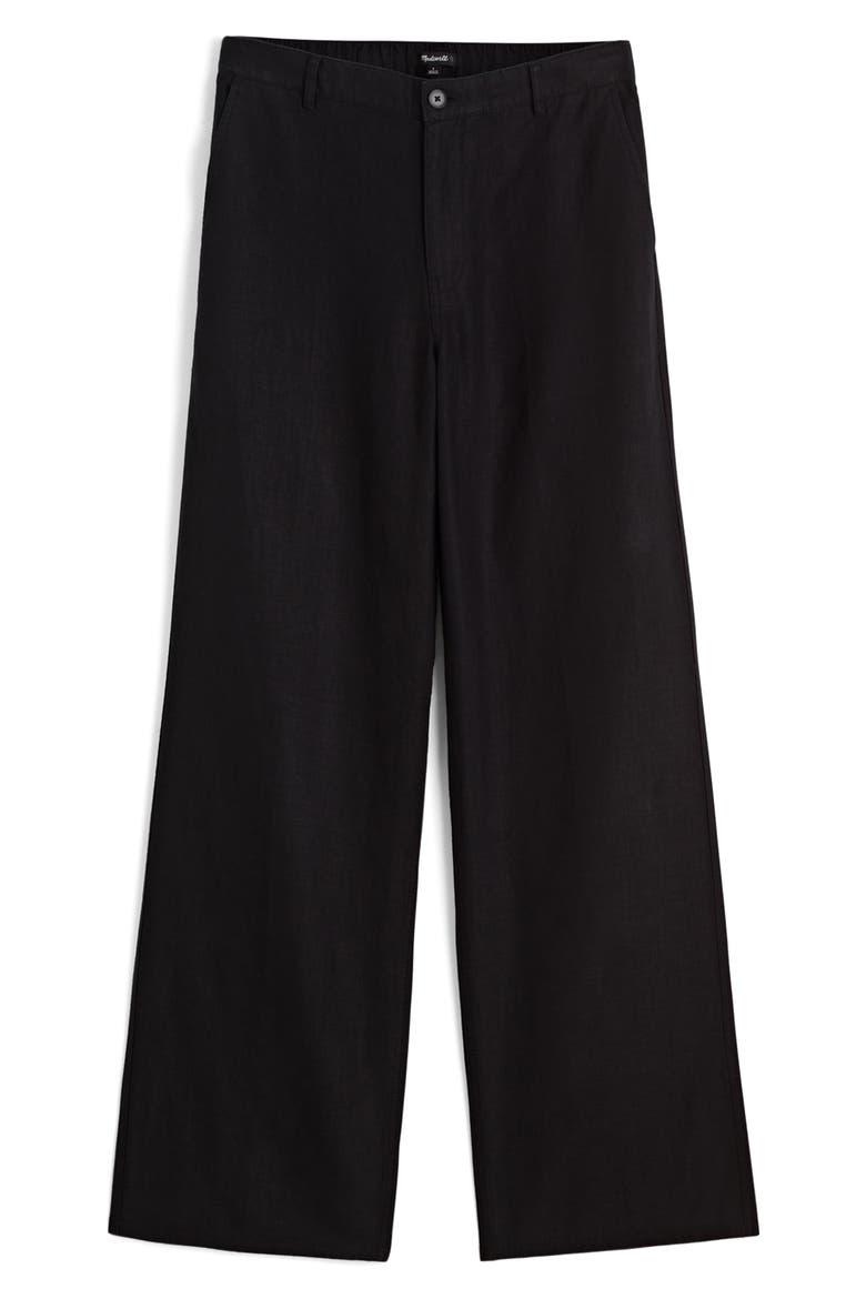 最終価格ZOE Bell-line pants black252ZOE-PT02 Zoe Relaxed Straight Leg Linen Pants (Women) | Nordstrom