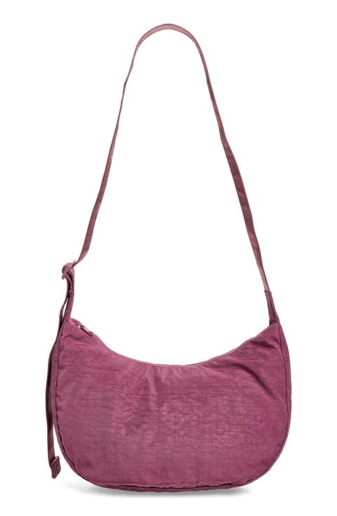 Medium Crescent Recycled Nylon Crossbody Bag