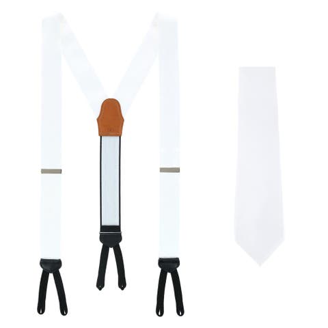 Sutton Solid Color Silk Brace and Necktie Combo