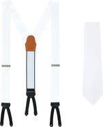 Trafalgar Sutton Solid Color Silk Brace and Necktie Combo