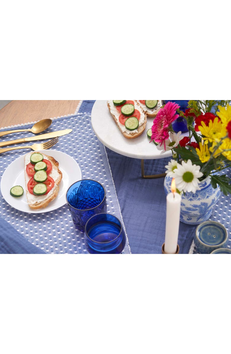 carol & frank Bahar Sky Line 100% Cotton Set of 4 Placemats 14" x 20", Alternate, color, Blue