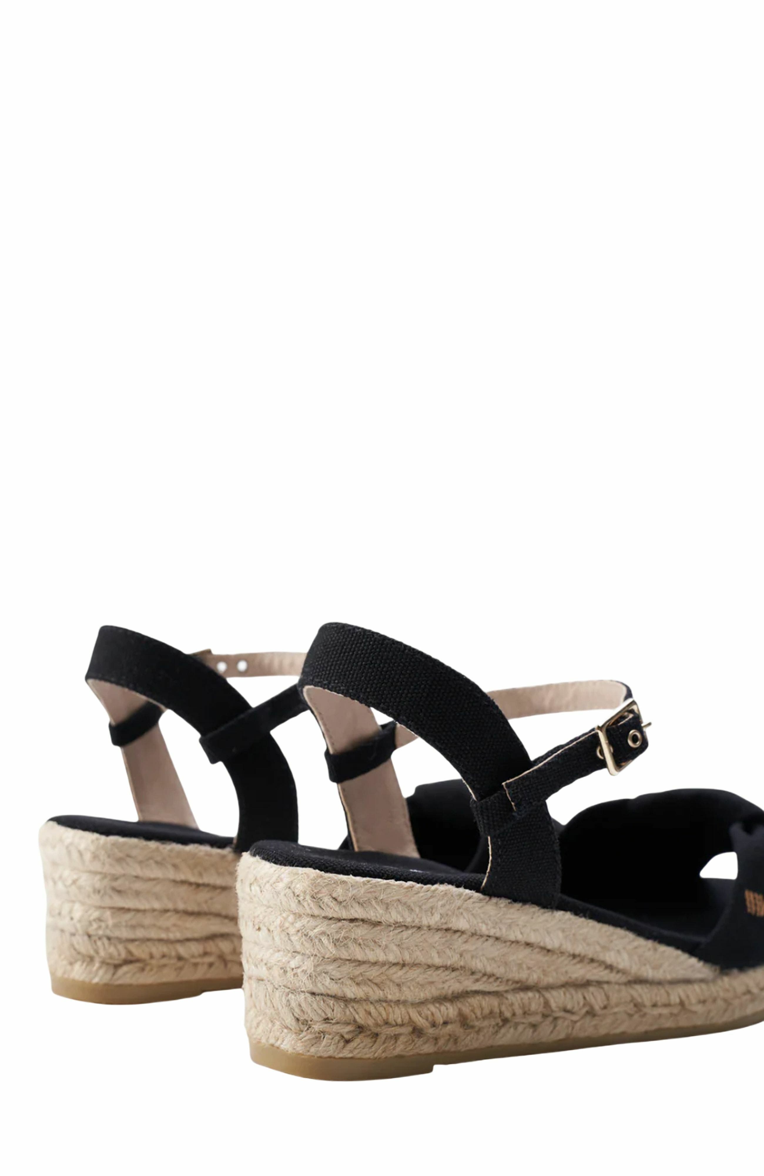 VISCATA Farella Canvas Espadrille Sandal Wedges, Alternate, color, Black