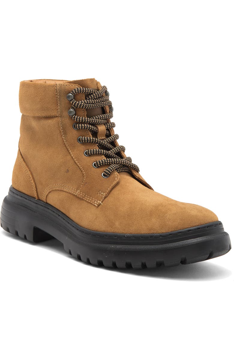 Johnston & Murphy Hutson Plain Toe Boot, Main, color, Camel Suede