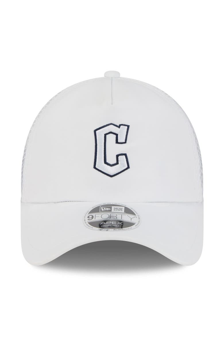 New Era Men's New Era White Cleveland Guardians 2026 Batting Practice Apex 9FORTY Adjustable Trucker Hat, Alternate, color, White