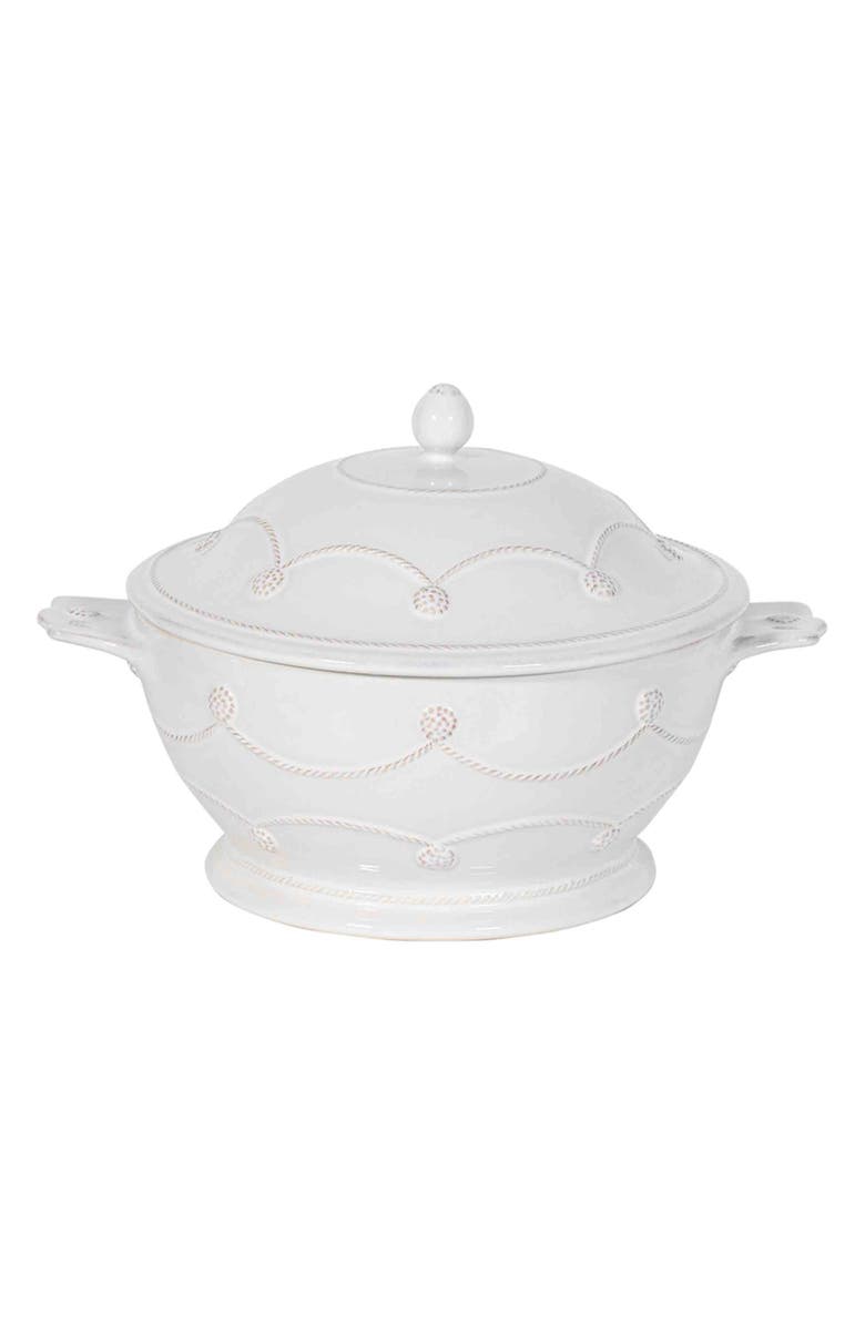 Juliska Berry & Thread Ceramic Casserole Dish with Lid, Alternate, color, Whitewash