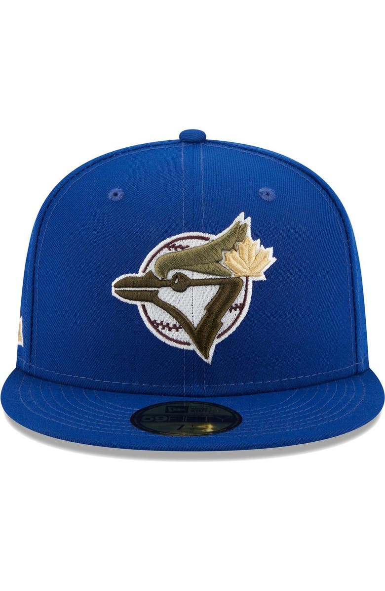 New Era Men's New Era Blue Toronto Blue Jays 10th Anniversary Spring Training Botanical 59FIFTY Fitted Hat, Alternate, color,