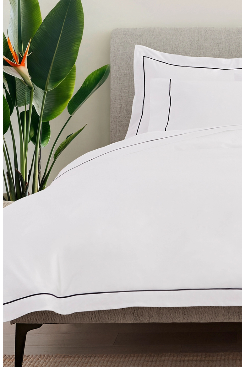 Heirloom Organic Percale Sheet Set, Alternate, color, White/Blue