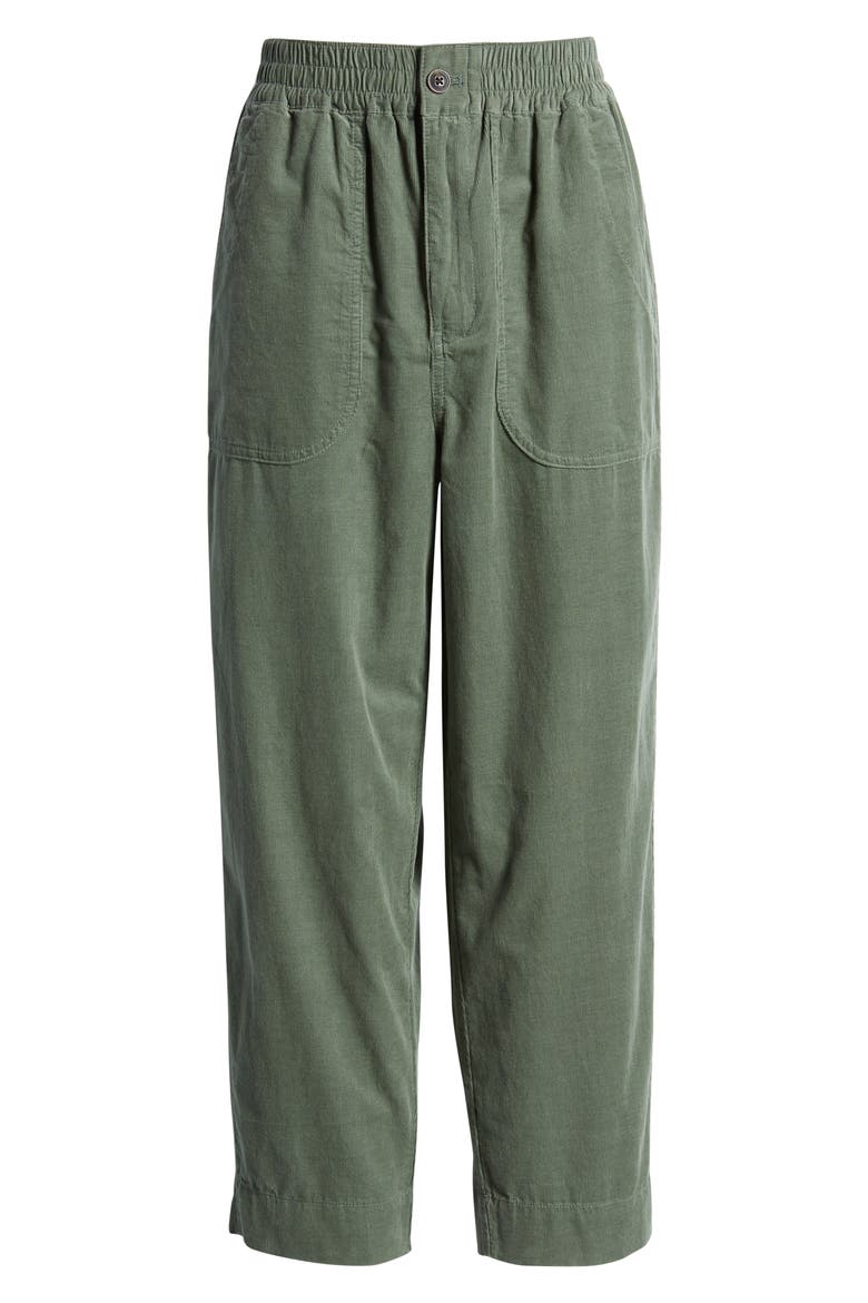 Huston Tapered Cotton Corduroy Pull-On Crop Pants, Alternate, color, SIMPLY SAGE