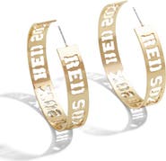 WEAR by Erin Andrews x Baublebar Boston Red Sox Large Cutout Hoop Earrings